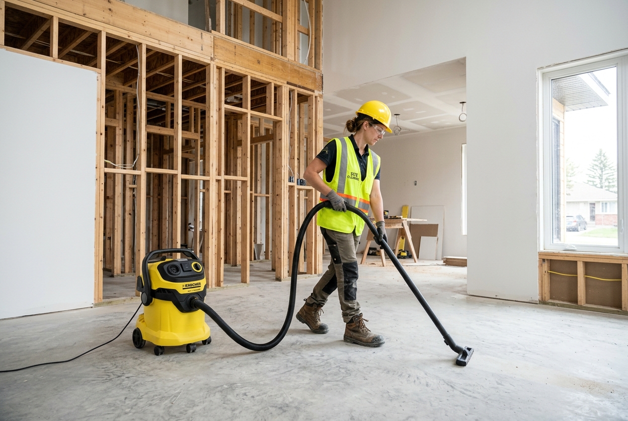 Construction Cleaning - Site cleanup with industrial vacuum